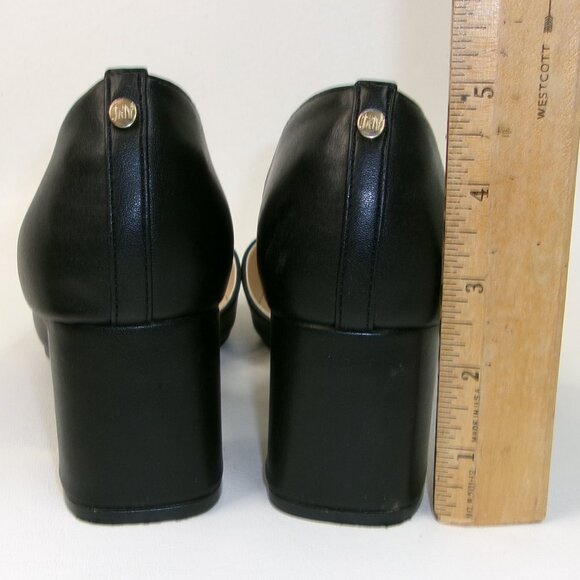 Jones New York Black Candora Block Heels w/ Gold Accents 7.5 - Picture 4 of 6